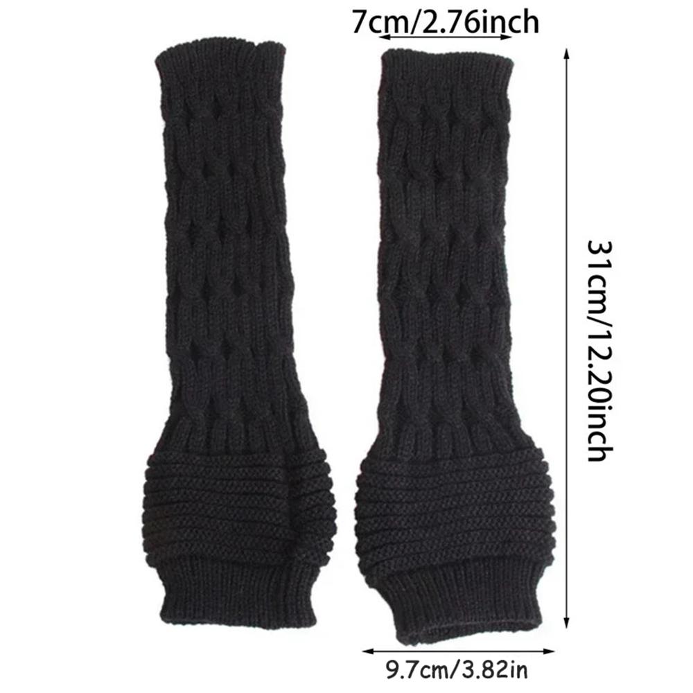 A Pair Girl Arm Warmer Gloves Party Decoration Long Knitted Winter Gloves Various Styles Thermo Half-finger Arm