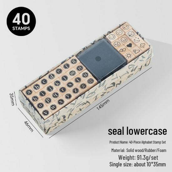 

Деревянные штампы с цифрами и буквами в виде пишущей машинки, набор для журнала - 40 шт., 8 стилей