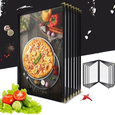 Foldable A4 Menu Paper Holder Metal Corners Menus Price Display Book Shell Document Folder  Kitchen