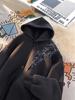 Men's American Style Hooded Fleece Sweatshirt - Autumn/Winter 2025 High Street Loose Fit, Versatile, Casual Jacket for Couples.
