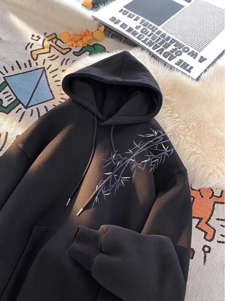 Men's American Style Hooded Fleece Sweatshirt - Autumn/Winter 2025 High Street Loose Fit, Versatile, Casual Jacket for Couples.