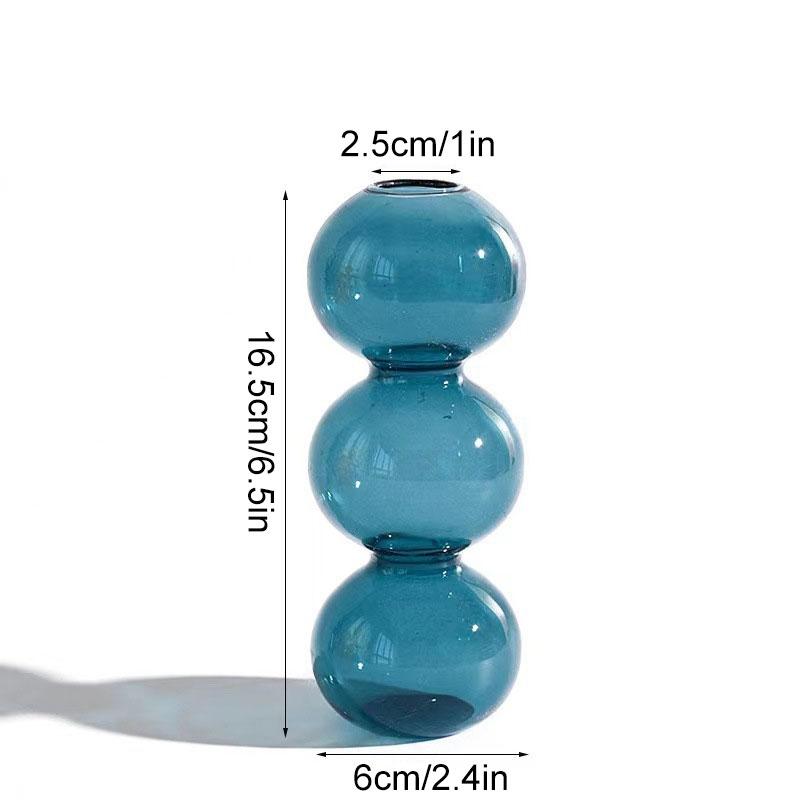 1Pc Glass Vase Hydroponics Desktop Ornaments Crystal Ball Bottle Creative Art Flower Ware Home Decor Colorful Ins