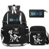 3Pcs/set Anime One Piece Washable Backpack for Teenager Girl Boy Computer Knapsack Back To School Lightweight Book Bag Men Women Travel Bag Rucksack