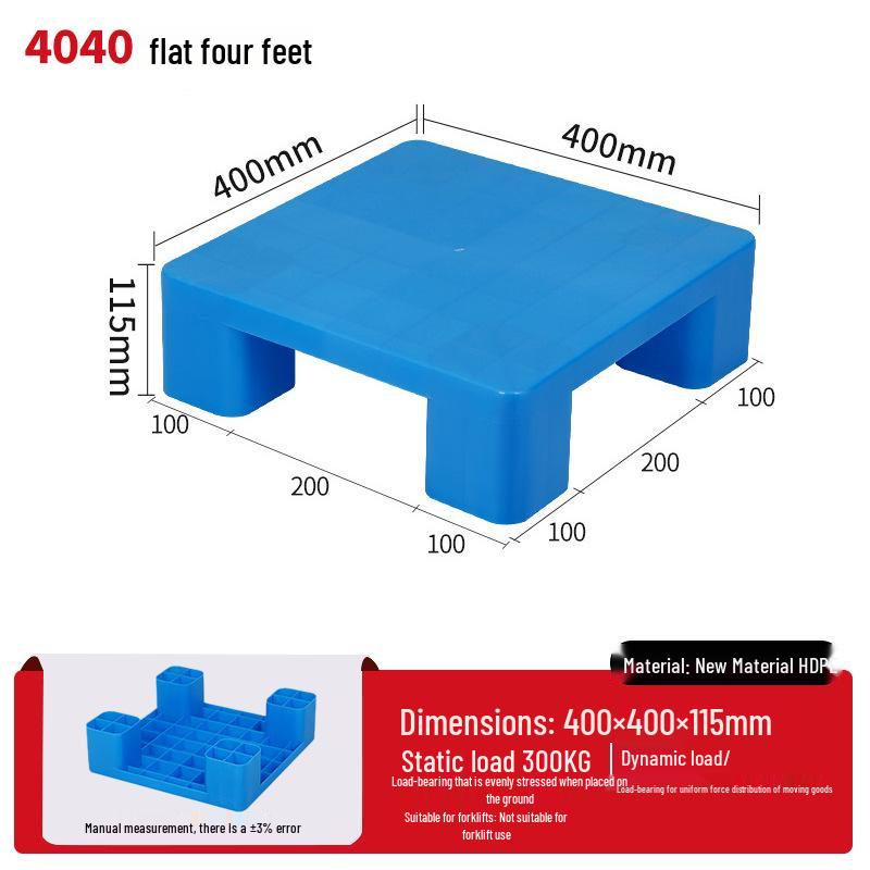 Warehouse Grid Plastic Pallet: Thickened Moisture-Proof Single-Sided Floor Mat for Logistics.