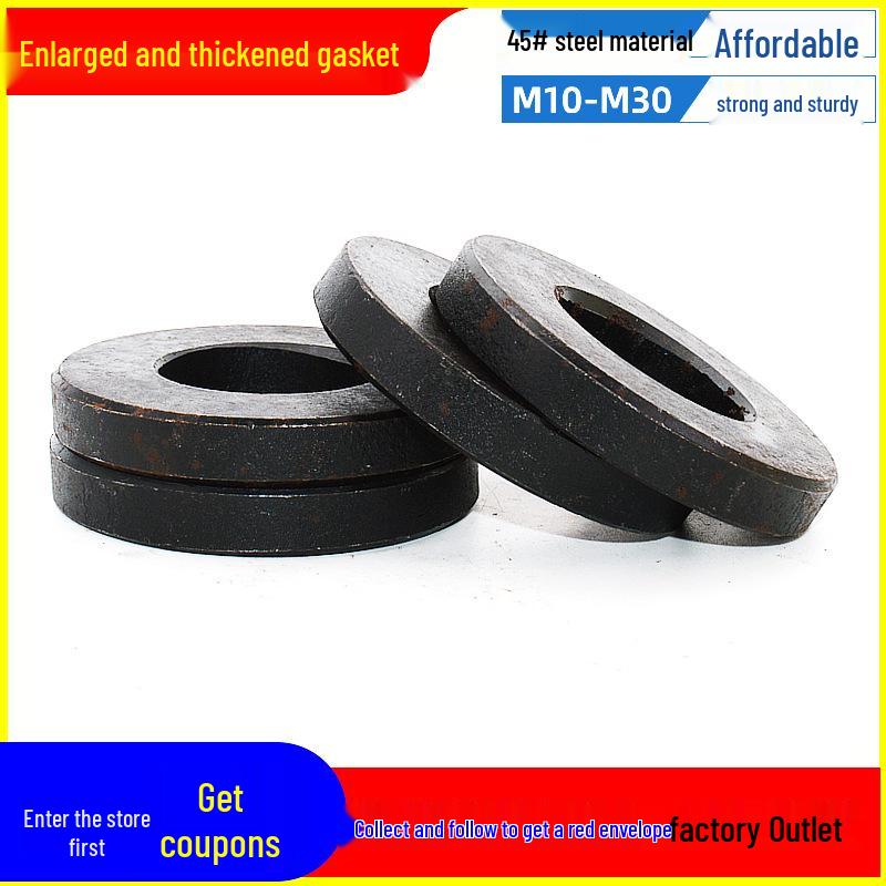 Enhanced Gaskets: Thickened Ring, Enlarged Flat, Blackened, Flange, Pressure Plate, and Metal. Inner M12*Outer 28*Thick 6