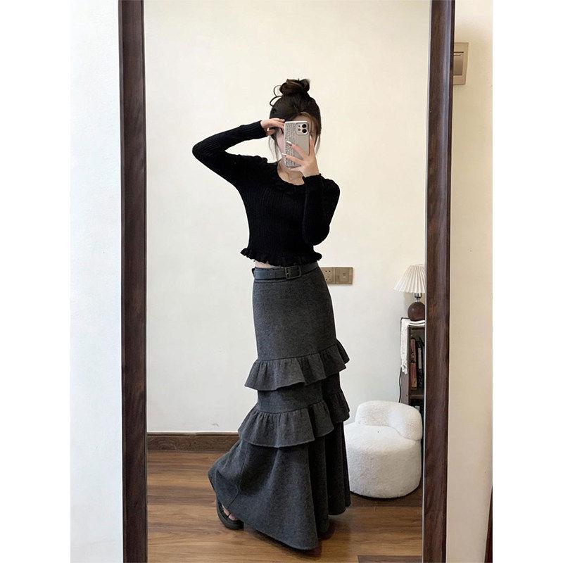 

Retro Age-Defying Ruffle Layered Skirt: Women s Irregular Mid-Length, Loose Fit, High-End Design (2026 Edition) M
