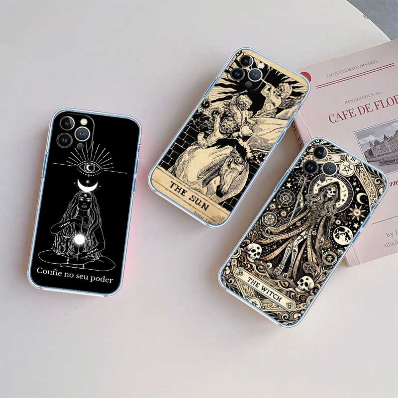 NH48 Witch Divination Tarot Moon Case for Motorola G10 G20 G30 G31 G32 G34 G35 G41 G42 G50 G51 G52 G55 G60 G60S G62 G71 G72 G75