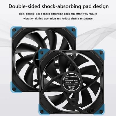 TEUCER 120mm PWM 4Pin CPU Cooling Fan with Hydraulic Bearing for Intelligent Temperature Control and High Airflow