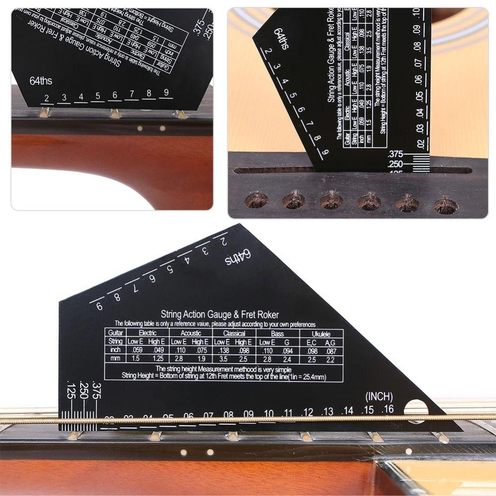 Guitar Leveling Guitar String Height Ruler Precise Etched Buzzing Fret Catcher  Folk Guitar
