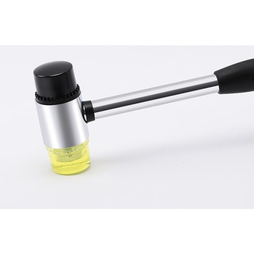 PrimeBlis Small 25cm Double-Headed Rubber Hammer with Replaceable Parts, Safe for Home Use, Repairing Dents, Plant Printing, Flooring, and Furniture