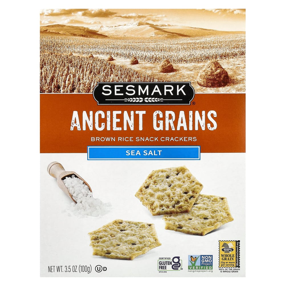 iHerb Ancient Grains Brown Rice Crackers Sea Salt 100g (3.5oz)