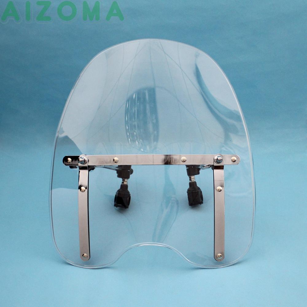 Motorcycle Clamp Mount Windshield Universal Standards Wind Screen Kit For BMW Kawasaki HONDA Shadow VT750 VT500 VTX750 VTX1800