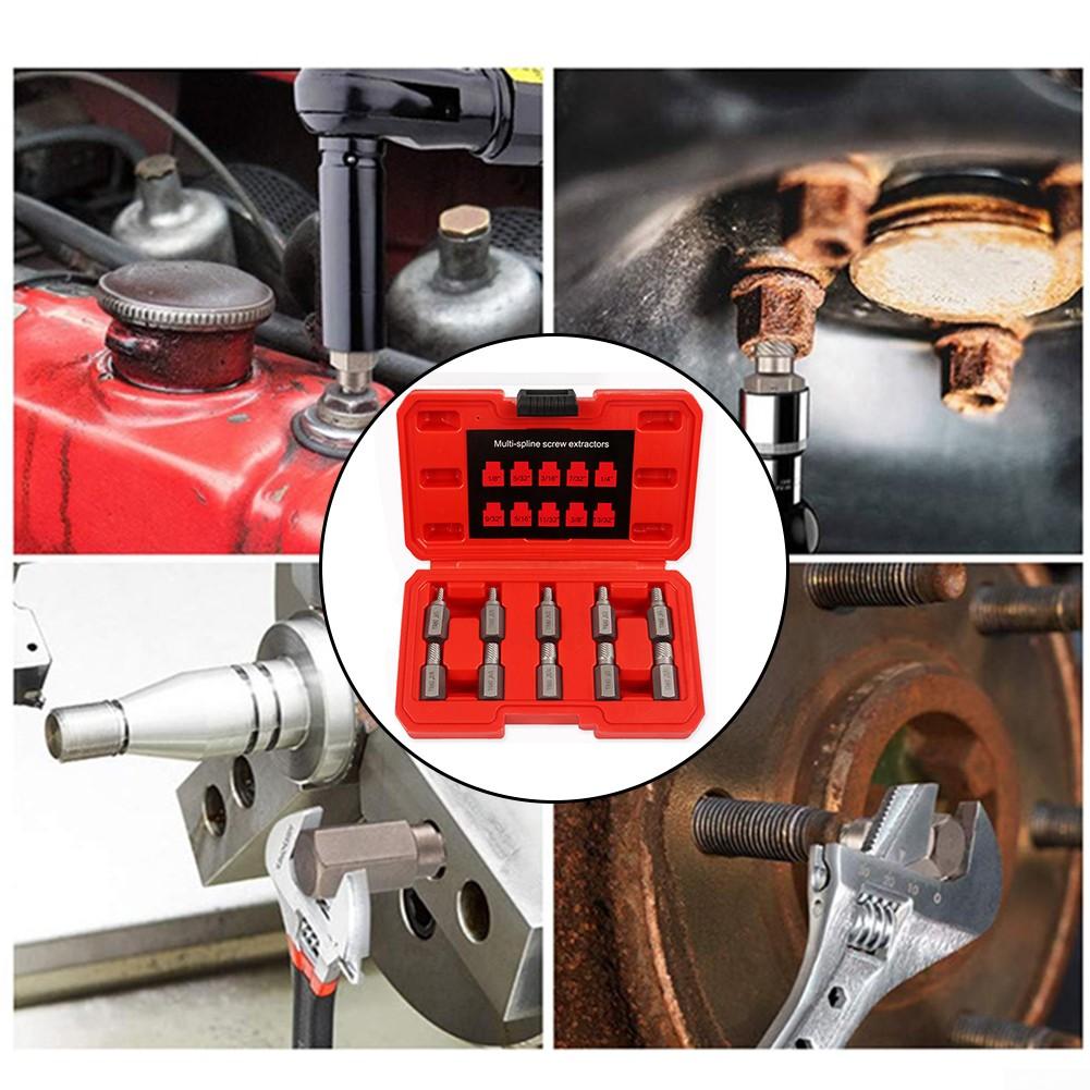 Hex Head Extractor Damaged Broken Bolt Screw Extractor Set