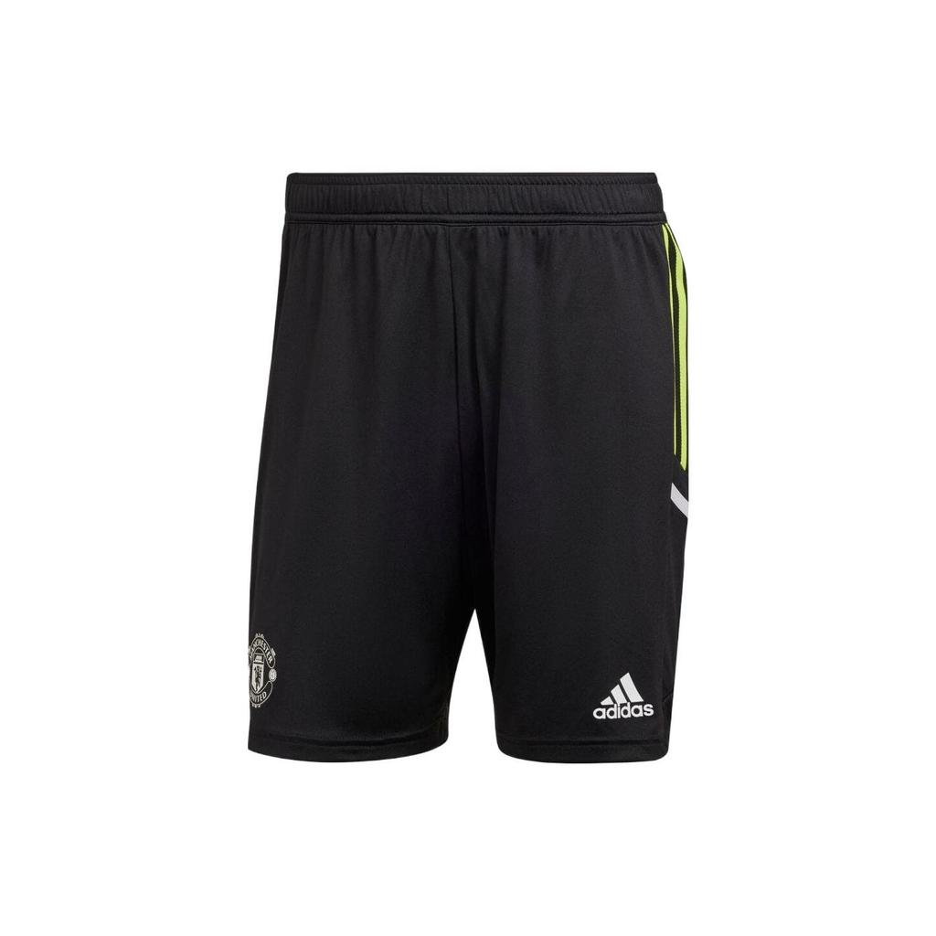 Adidas FW22 Brand Pattern Elastic Waist Straight Leg Training Football Shorts Men Shorts Black HE6684