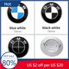 Neu 2025 1 Stück 78mm Kofferraum Heckklappe Emblem Abzeichen Für BMW 51141970248 E53 E66 2 Pins Silberne Basis Aluminium Aufkleber Blau Weiß