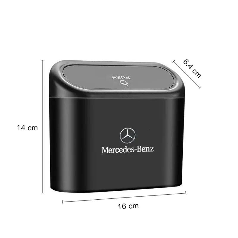 GLC GLB ABS Car Trash Can Portable Wastebasket Trash Can With Lid For Mercedes Benz AMG W203 W206 W220 W205 W211 W212 GLE GLC G