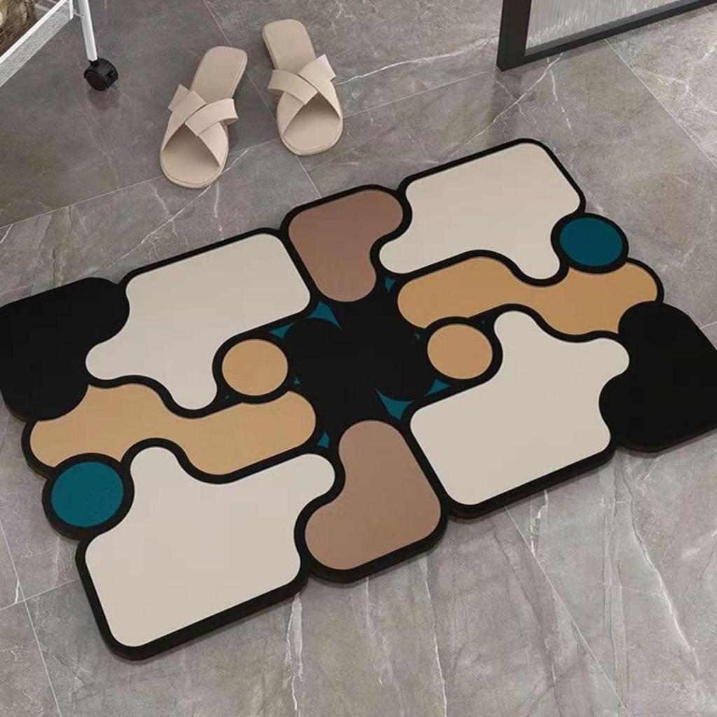 Heterotypic Diatom Printing Bathroom Thickening Mat Bath Non-slip Carpets In Wash Basin Bathtub Side Floor Rug Shower Room Doormat Memory Foam 3D Pad