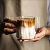 1Pcs Aesthetic Iced Coffee Glass Cup - Trendy Tree Trunk Design, Transparent Americano Mug for Instagram-Worthy Coffee Moments