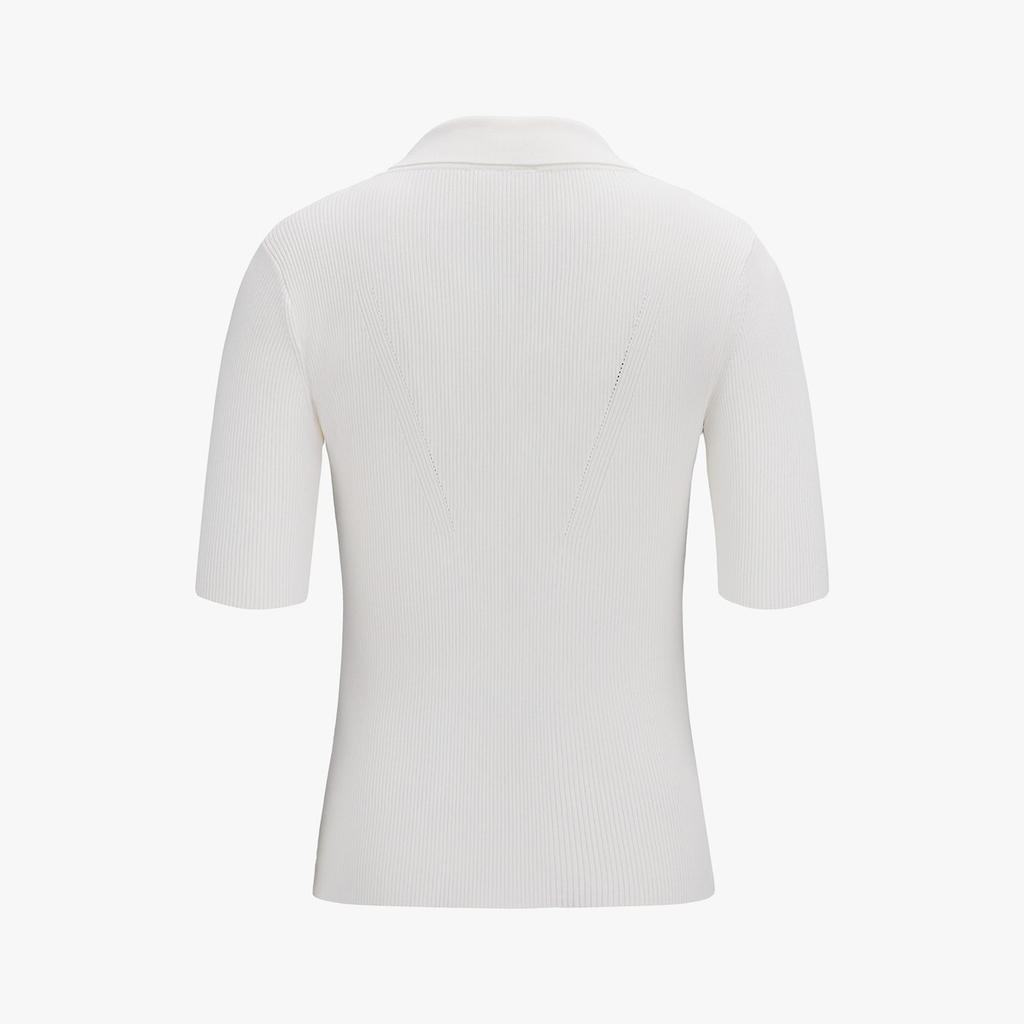 FAIRLIAR GOLF Ribbed Three-Quarter Knit (White)