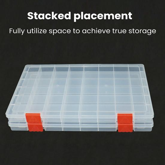 Fishing Bait Storage Box 48 Grid Design Transparent Compact Portable Wide Application Lure Organizer Fishing Hook Case