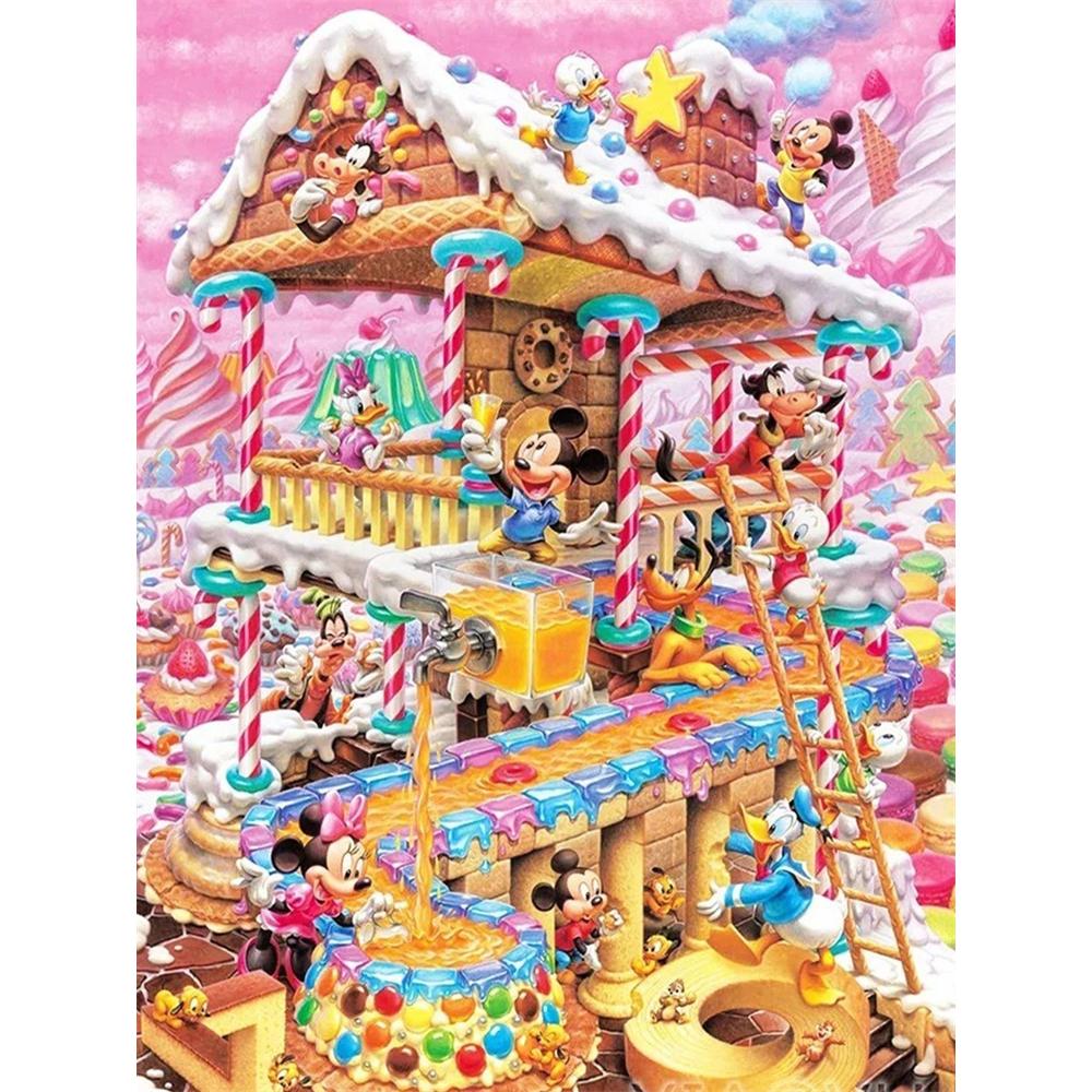 

Disney Diamond Painting Disney Character Candy House Theme Illustration Cartoon Diamond Painting Full Diamond Cross Stitch DIY Gift Home Decoration Round 20x30cm