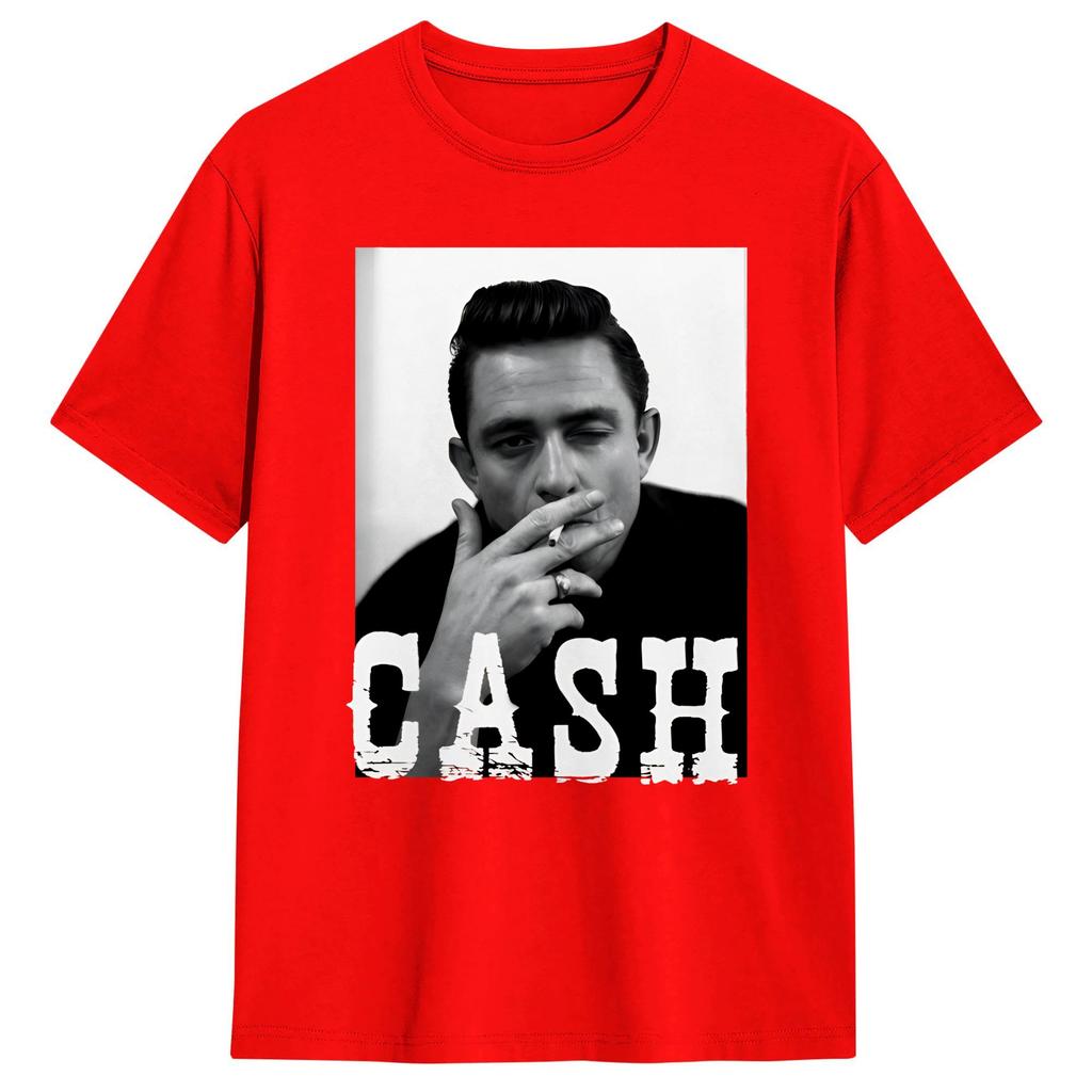 Vintage T Shirt Johnny Cash 100 Cotton T Shirts  Hip Hop Tshirt for Unisexs Summer Aesthetic Printed Short Sleeve Tops