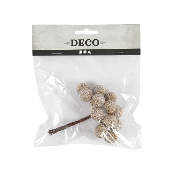 12 Artificial Berries 'Creativ Company' Gold 1.5 Cm