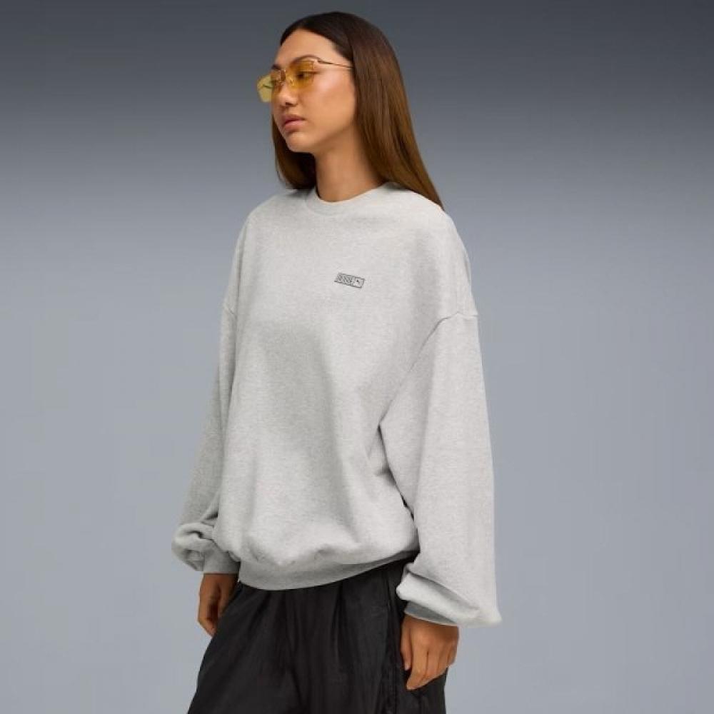

Puma X Rose Oversized French Terry Crew Sweatshirt Rosie 633803 10 10 Light Gray/XS(90)