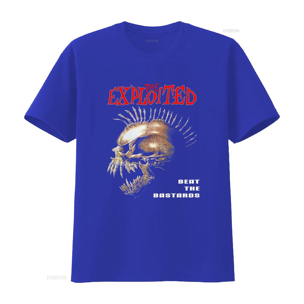 The Exploited Beat Bastards Skull Spikes Punk Rock Album Men T Shirt Black All Sizes Vintage Washed Graphic Designer Clothes