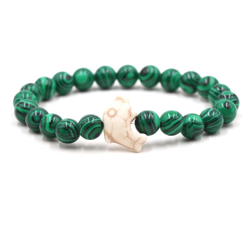 Naturstein Armband Mode Männlich Weiblich Delphin Stretch Paar Armband