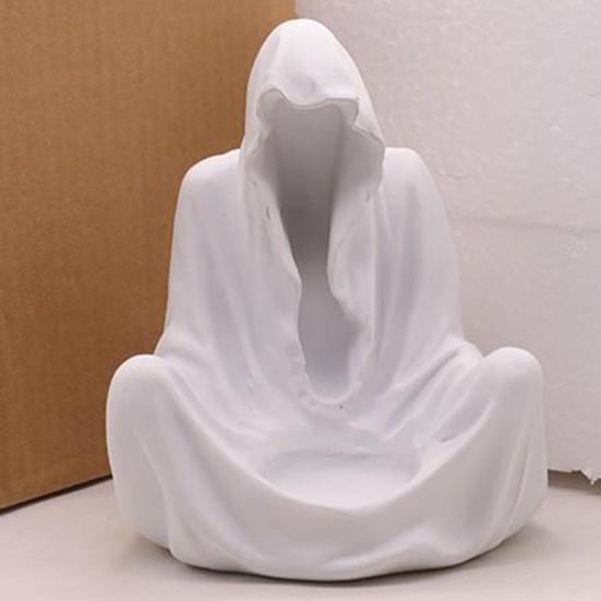 Halloween Ghost Wizard Candle Holder – 5.91 Inch Scary Resin Statue For Home, Bar, Festival Decor