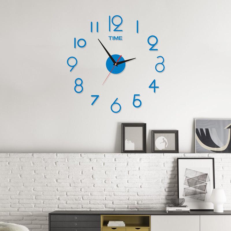 Acrylic 3D Oversized Creative Wall Clock Art Clock Silent Clock Digital DIY Wall Clock
