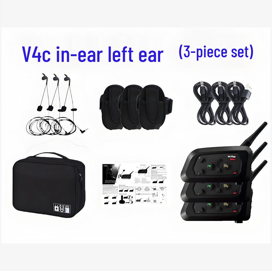 V4C Neutral Waterproof Football Referee Bluetooth Headset & Noise Reduction Walkie-Talkie with Sports Armband - 3-Piece Set