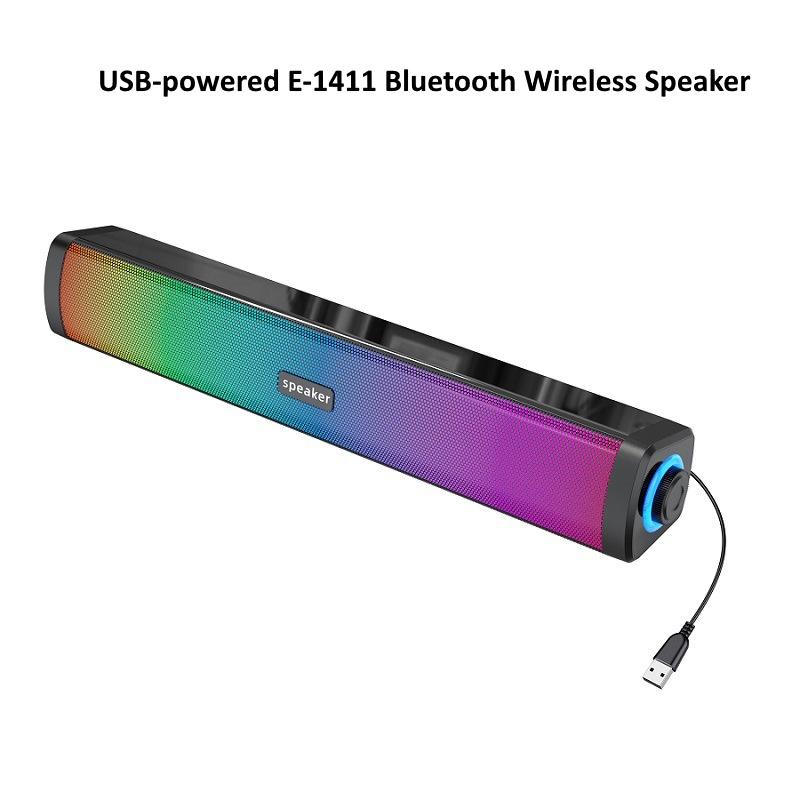 E-1411 Desktop Bluetooth Speaker Subwoofer Computer Long Speaker for Office Leisure Entertainment Suitable Wireless Sound System