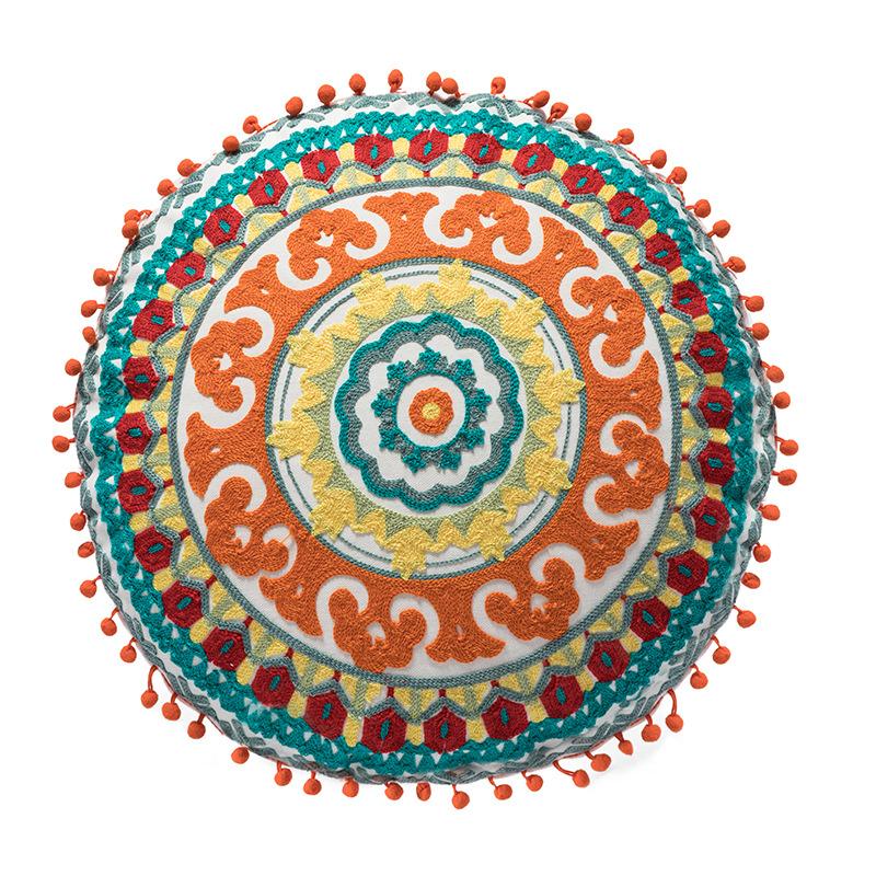 

Круглая наволочка в этническом марокканском стиле с вышивкой, ненабитая подушка для сиденья, декор для медитации в эркере, чехлы для пуфов 45cm