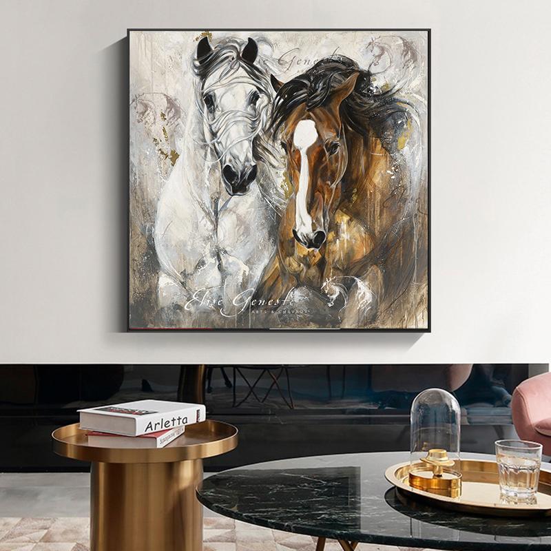 Artă de perete tradițională chinezească, cai care alergă, pictură pe pânză, postere, imagini de perete cu animale, pentru camera de zi, verandă, decorațiuni pentru casă Cuadros