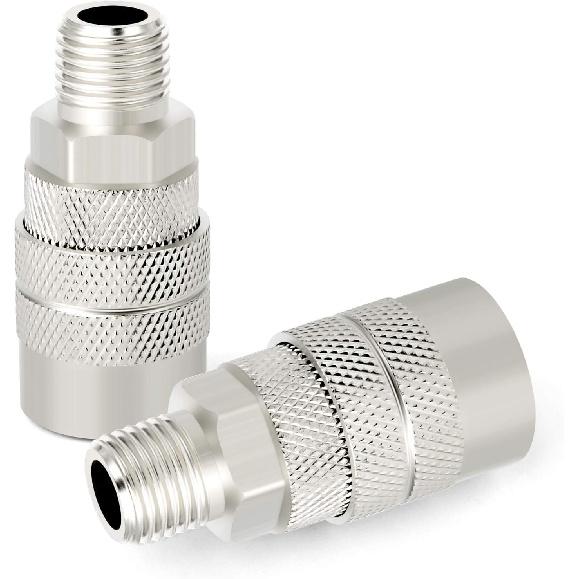 GASHER 12PCS 1/2-Inch Male Industrial Coupler,1/4 Basic Flow Quick Connect Air Coupler