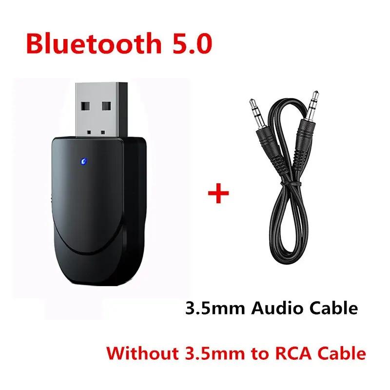 

Bluetooth 5.0 Приймач Передавач 2 в 1 3.5мм Роз єм RCA AUX USB Стерео Аудіо Бездротовий Адаптер Для Автомобільного Динаміка ТБ ПК Навушники чорний
