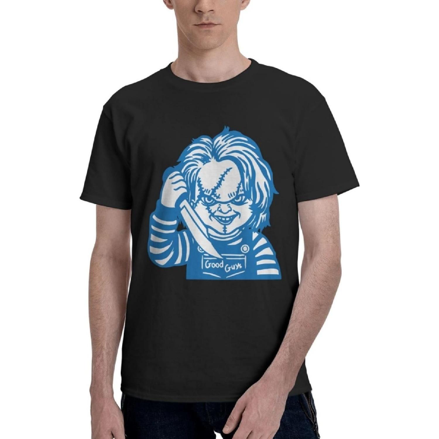 

UNTeewan Men s Crew Neck Short Sleeve Bride of Chucky Softstyle Cotton T-Shirt Undershirts Tops Summer Black Athletic Tshirt(7) XXXXXL різнокольоровий