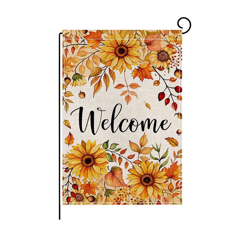 Harvest Festival Garden FlagAutumn Pumpkin Printed Letter Courtyard Decoration Small Flag