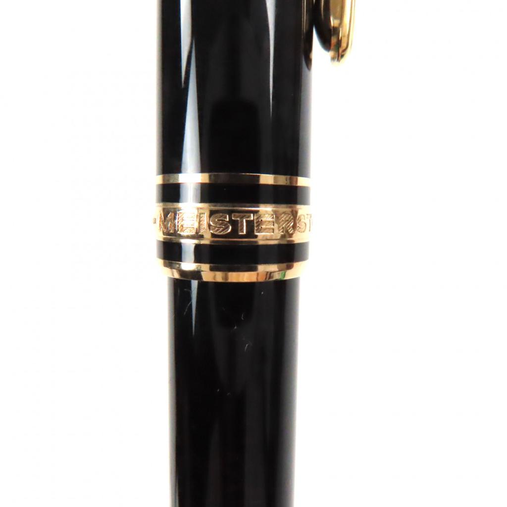 Great MONTBLANC fountain pen Meisterstck Classic white star Black gold 14K mens Used