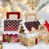 24 Set Christmas Gingerbread House Kraft Paper Packaging Box Small Paper Gift Bags Xmas Treats Party Favors Stocking Stuffers