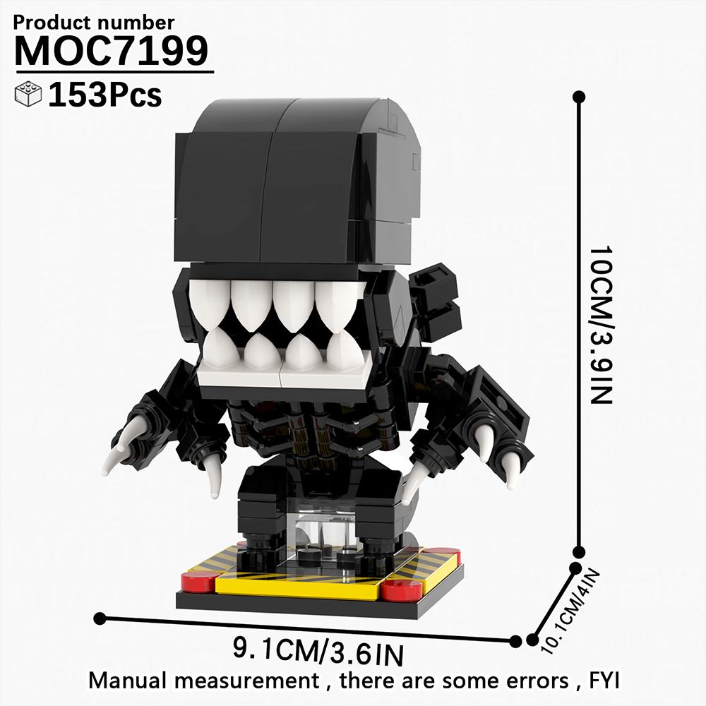 MOOXI New Halloween Horror Movie Games BrickHeadzed Children Toy MOC Brick Gift Assembly Model Kit For Adults Building Block Set