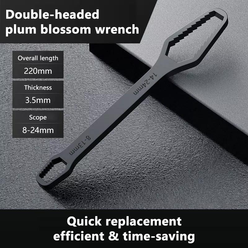 

SEAMETAL 3-24мм Универсальный ключ Torx Самозатягивающийся Регулируемый Ключ для очков Двухсторонний ключ Torx Ручные инструменты Для фабрики 220mm 8-24mm чёрный