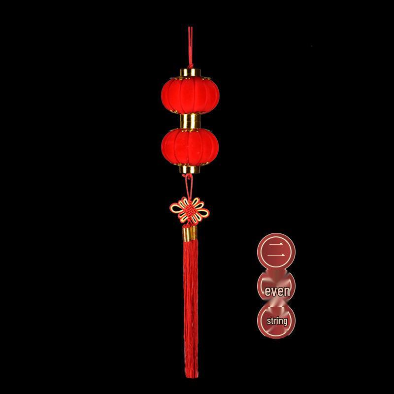 Flocked Small Red Lantern String Ornaments for New Year, Spring Festival, Wedding Decorations Diameter 5cm