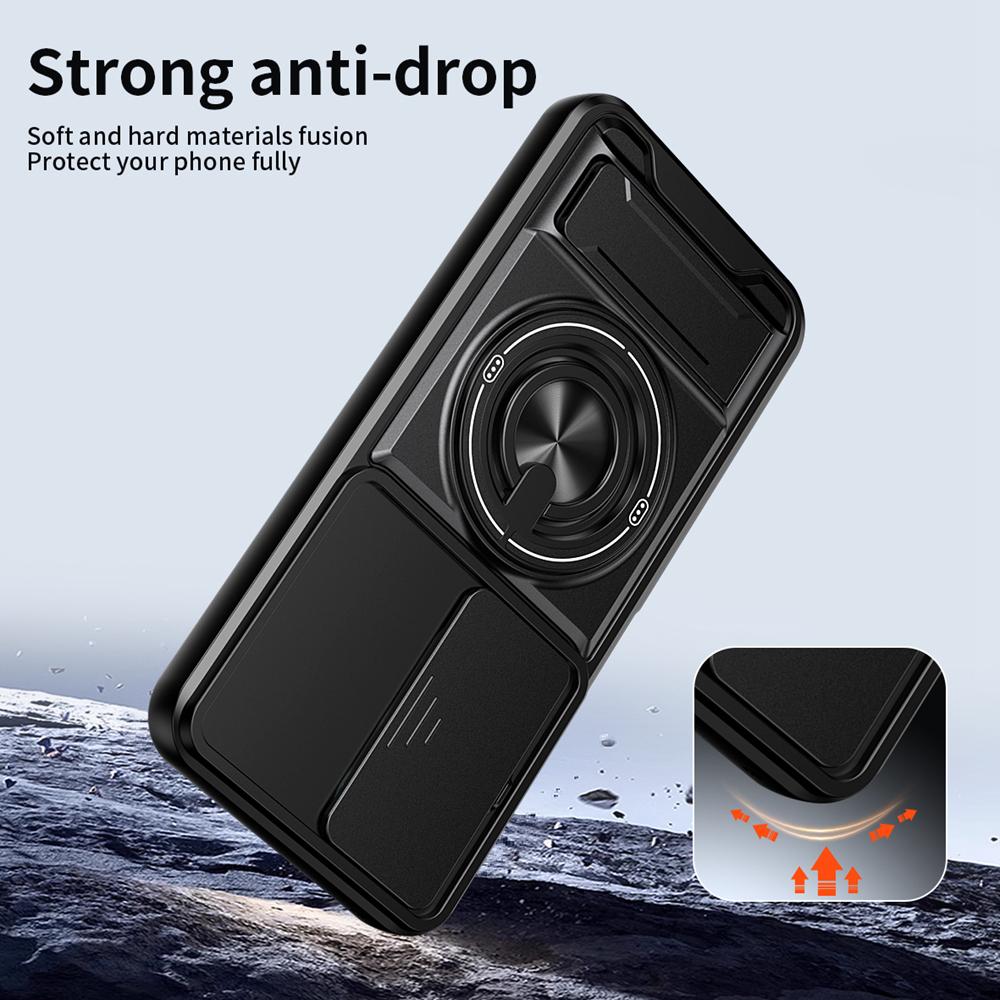 KEYSION Magnetic Phone Case for Realme C85 5G C85 Pro Slide Camera Protection Upright Kickstand 360 Ring Shockproof Back Cover