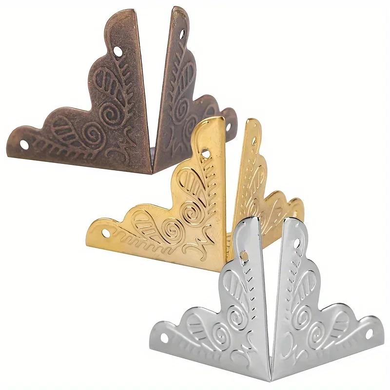 12pcs Wooden Box Corner Protector Cover Guard for Jewelry Chest Wine Gift Case Decorative Bronze Golden Silver DIY