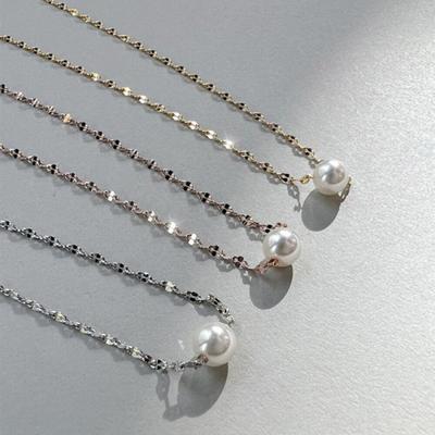 Silver 925 Twisted Chain Pearl Necklace (10225890)