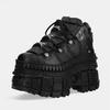 2025 New Punk Style Women Shoes Lace-up Heel Height 10CM Platform Shoes Woman Metal Decor Woman Sneakers Gothic Ankle Rock Boots