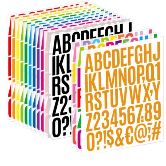 500 Pcs Letter Stickers 2 Inch Self Adhesive PVC Stickers Waterproof Alphabet Decals Mailbox Numbers Labels for Water Bottle